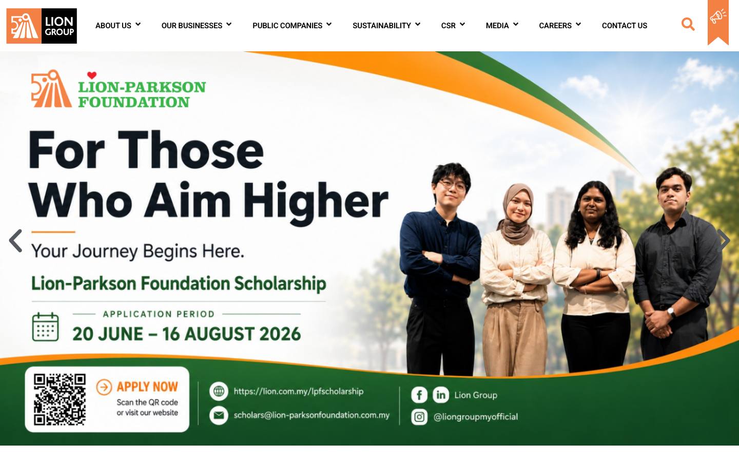 Lion Group corporate website by Asyraf Digital