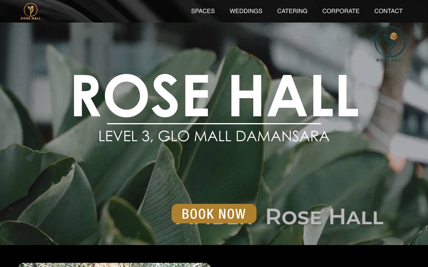 Rose Hall event venue website by Asyraf Digital